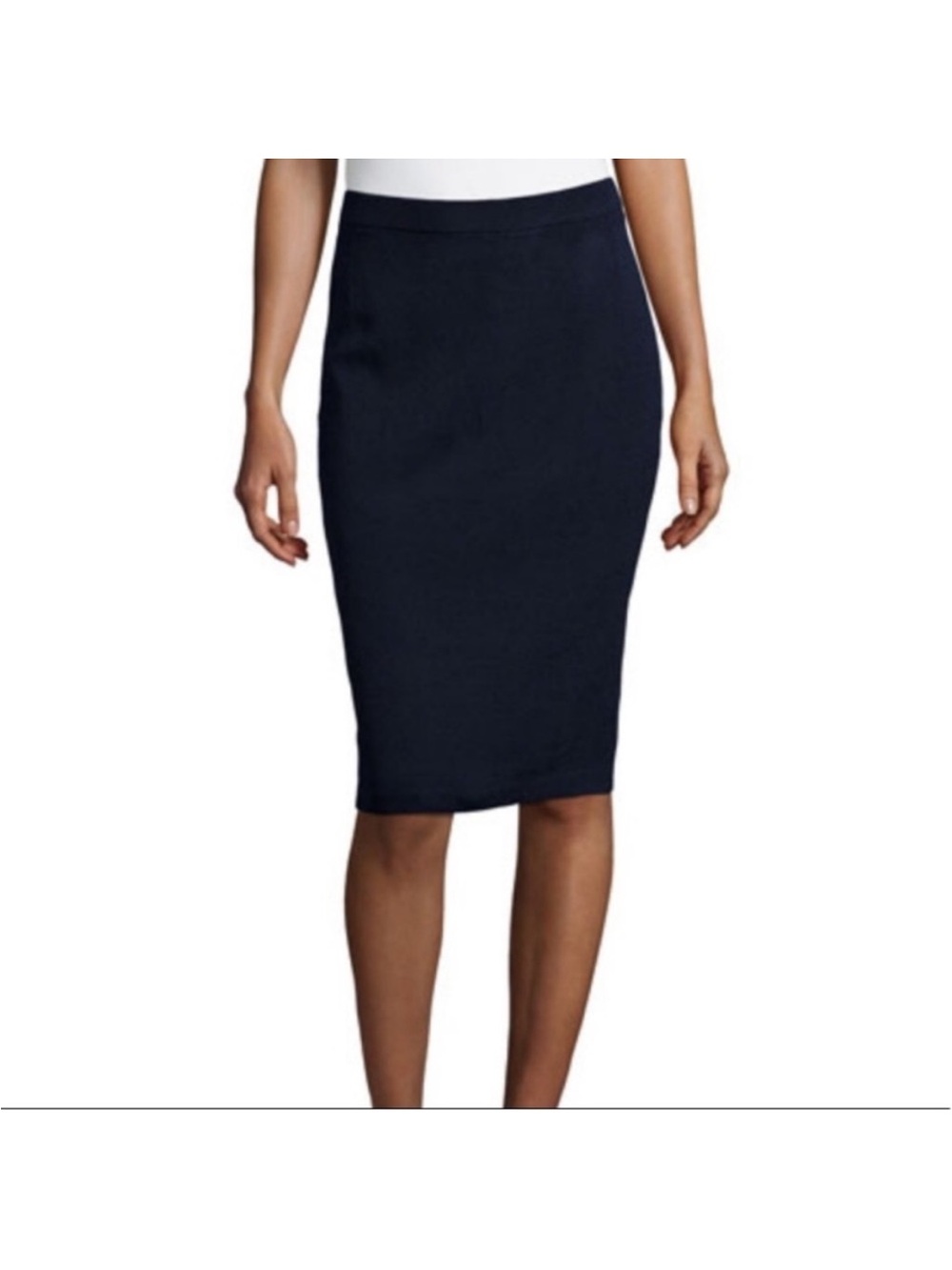 ST. JOHN knit knee length pencil skirt size 6 minimalist classic quiet luxury